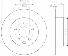 HELLA 8DD 355 122-421 Тормозной диск