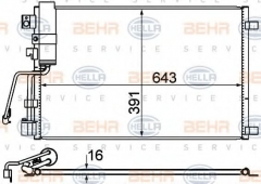 HELLA 8FC 351 310-141 Конденсатор кондиционера