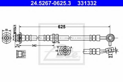 ATE 24.5267-0625.3 Тормозной шланг