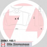 ZIMMERMANN 20961.160.1 Тормозные колодки 