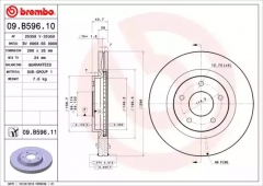 BREMBO 09.B596.11 Тормозной диск
