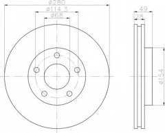 HELLA 8DD 355 108-011 Тормозной диск