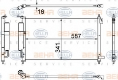 HELLA 8FC 351 307-791 Конденсатор кондиционера