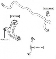 ASVA 0223-C11 Тяга, стойка стабилизатора