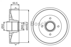 BOSCH 0 986 477 196 Тормозной барабан