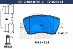 GALFER B1.G102-0741.2 Тормозные колодки 