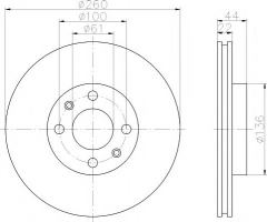 HELLA PAGID 8DD 355 109-321 Тормозной диск