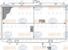 HELLA 8MK 376 770-651 Радиатор охлаждения