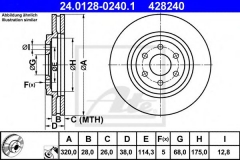 ATE 24.0128-0240.1 Тормозной диск