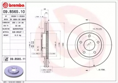 BREMBO 09B56511 Диск тормозной NISSAN JUKE 10- передний вент.