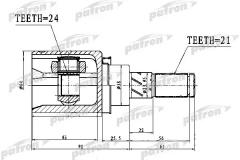 PATRON PCV1761 ШРУС внутренний задний 21X38X24 NISSAN MURANO Z50 02-07